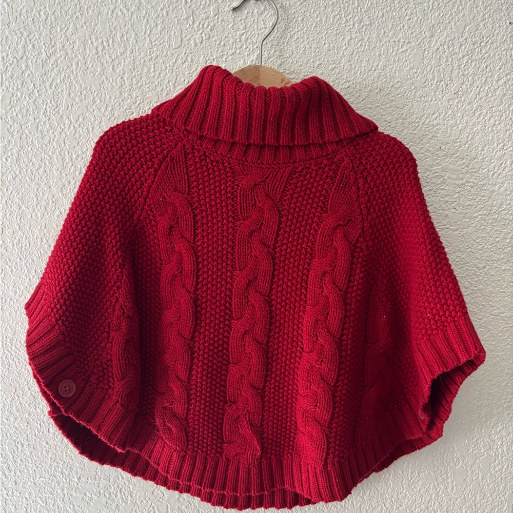 Cozy Red Cable Knit Turtleneck Sweater